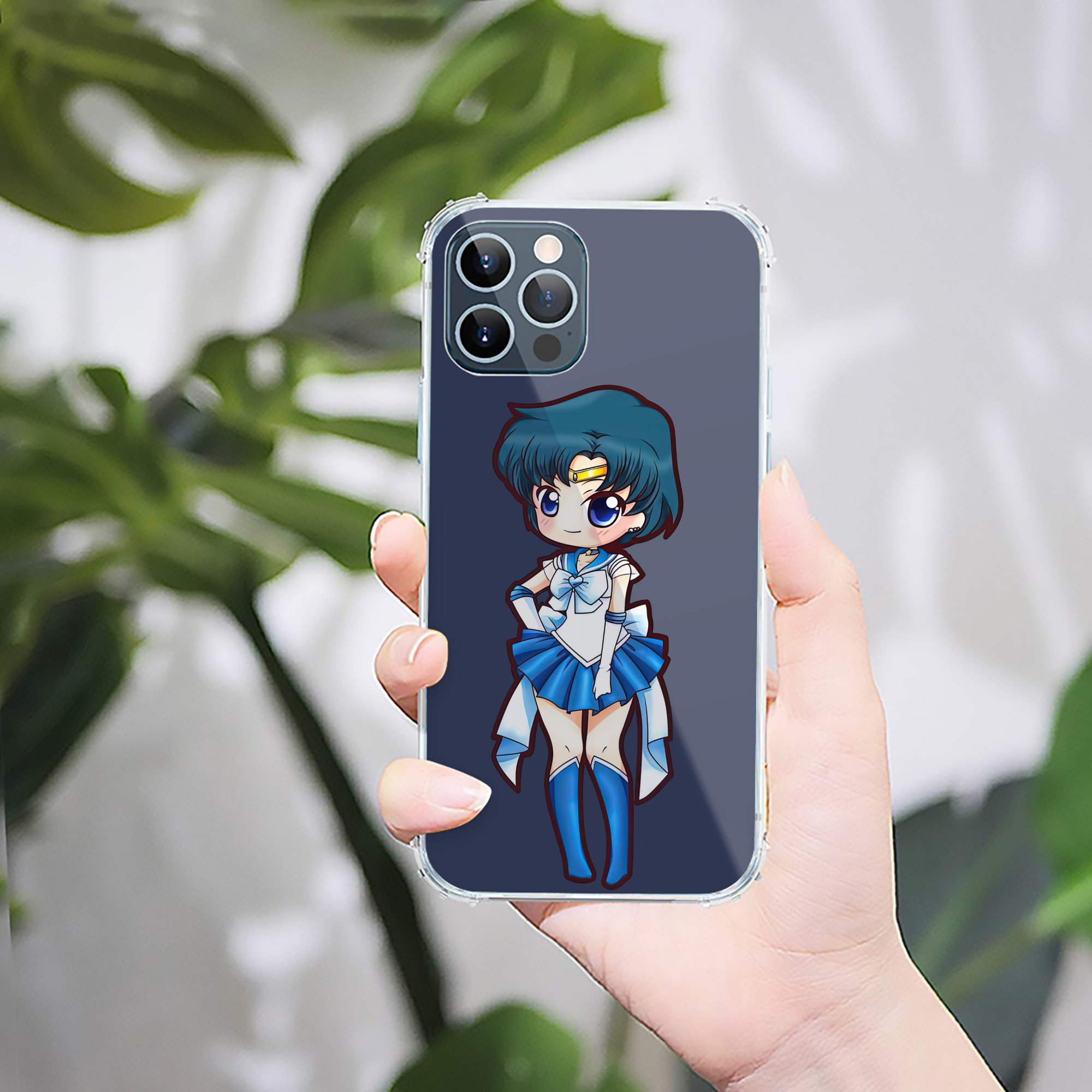 （画像用） 美少女戦士セーラームーン 水野 亜美 みずの あみ Sailor Moon Mizuno Ami 【iPhone 12シリーズ対応】透明スマホケース（クリアソフトケース）